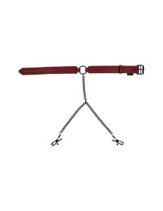 SPORTSHEETS SAFFRON COLLAR WITH NIPPLE CLAMPS- 830613-1